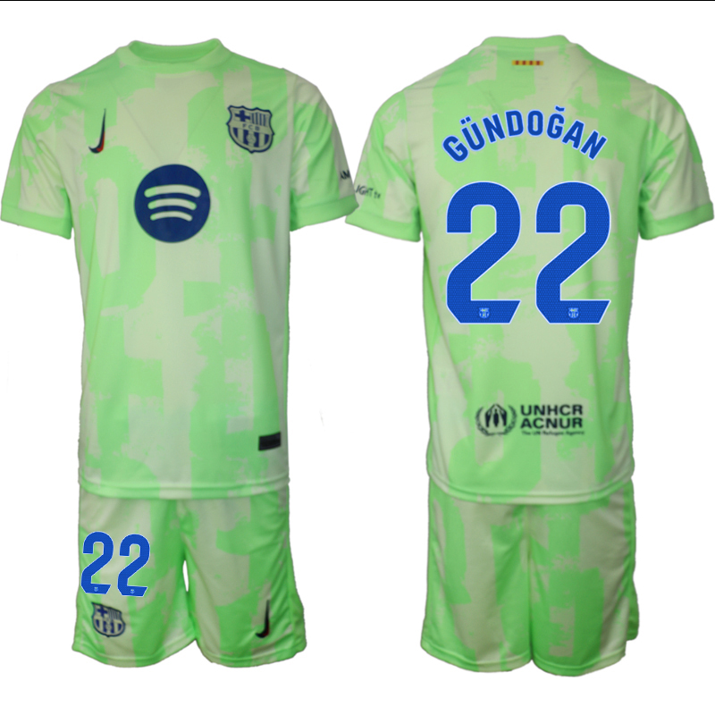 Men 2024-2025 Club Barcelona away Green #22 Soccer Jersey